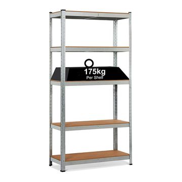 5 Tier Shelf - Galvanized Steel - 180 x 90 x 30 cm
