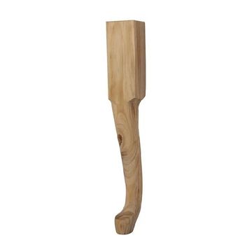 Queen Anne Leg, H440mm x 65mm x 65mm, Raw Pine (Set of 4) BY WOODLY