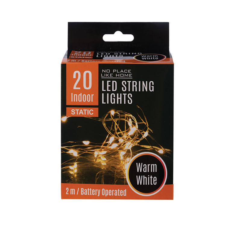 String Lights - Battery Operated - Warm White - 20 - 8 Pack