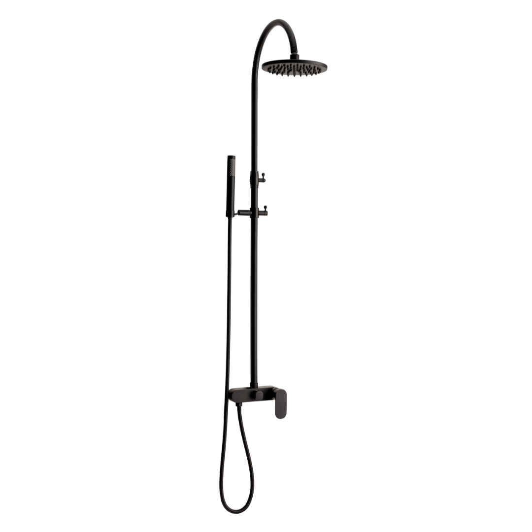 Trendy Taps Premium Quality Blackened Brass Exposed Goose Neck Shower Set