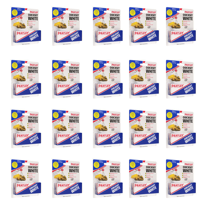 PRATLEY Adhesive Epoxy Quickset White 36ml ( 20 Pack )