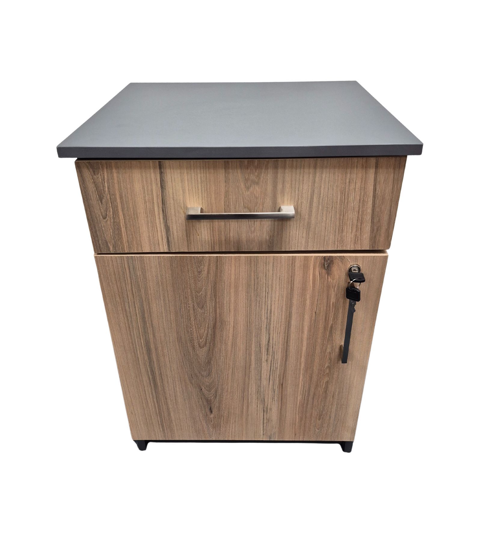 Cambridge 1 Door, 1 Drawer Pedestal - Sahara & Storm Grey