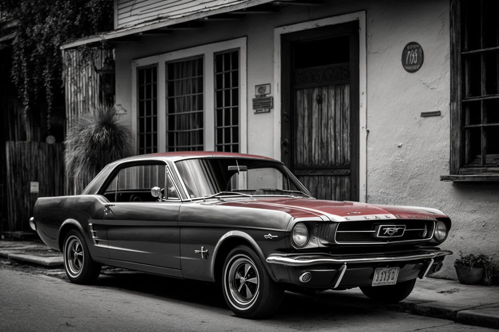 Canvas Wall Art - Ford Mustang Iconic Vintage 1964- B1505 - [120 x 80 cm]