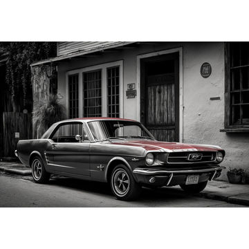 Canvas Wall Art - Ford Mustang Iconic Vintage 1964- B1505 - [120 x 80 cm]