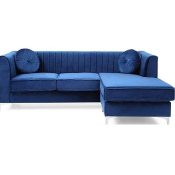 Hadleigh Stripe Universal Corner Sofa-Royal Blue