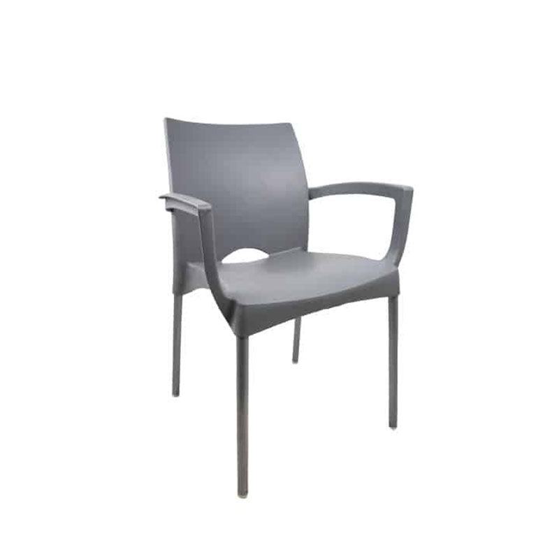 Vividitto - Alexis Cafe Chair With Arms -Grey