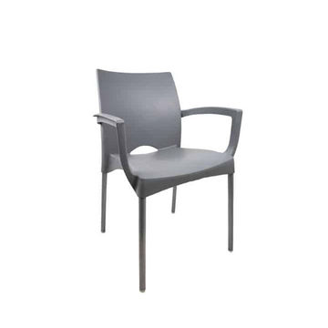 Vividitto - Alexis Cafe Chair With Arms -Grey