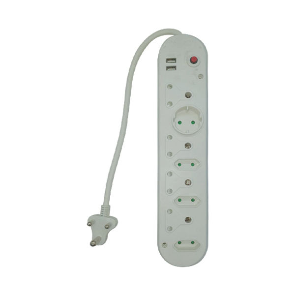 8 Way Multiplug with 2 x USB Ports (ES8MPUSB)