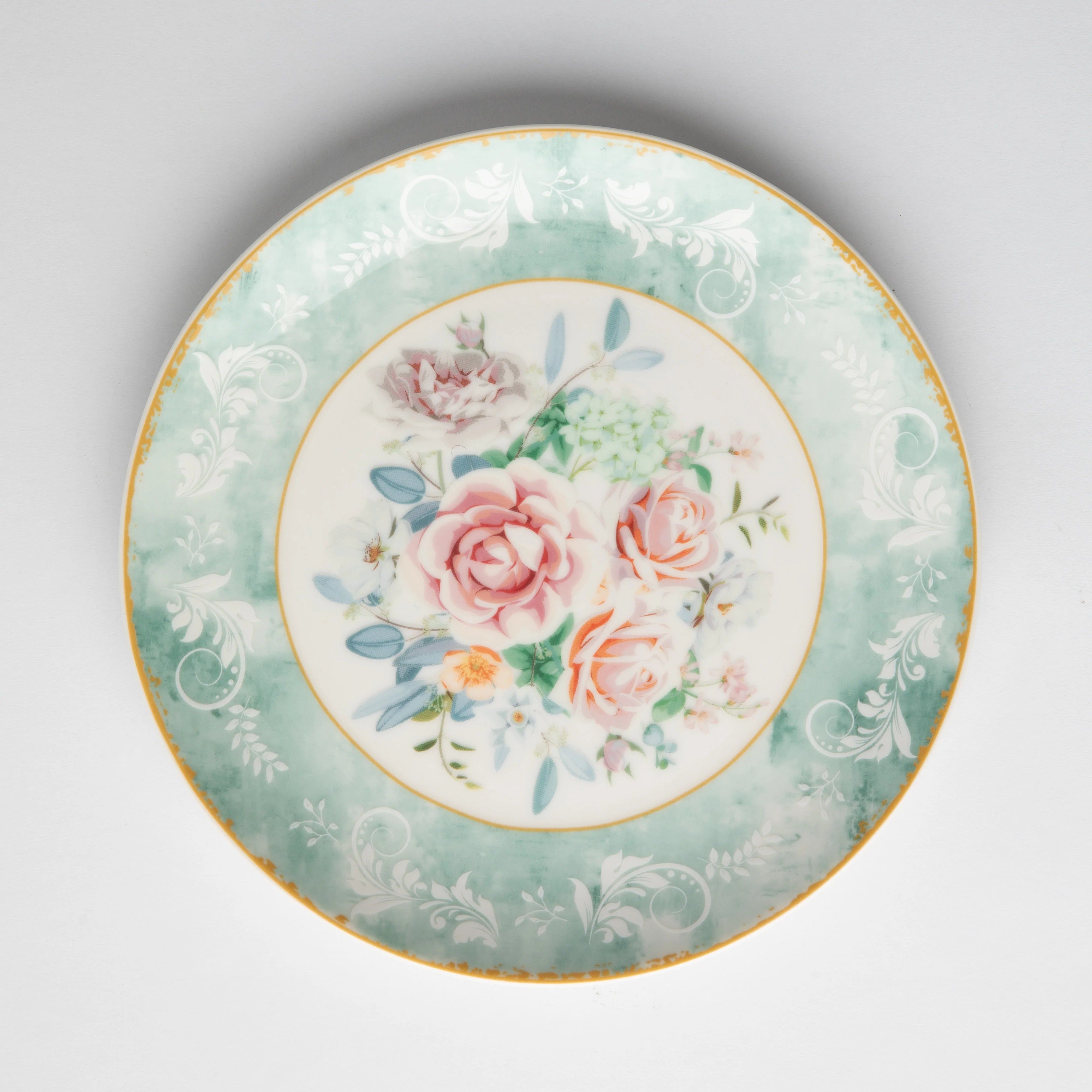 Jenna Clifford - Green Floral Side Plate Set of 4