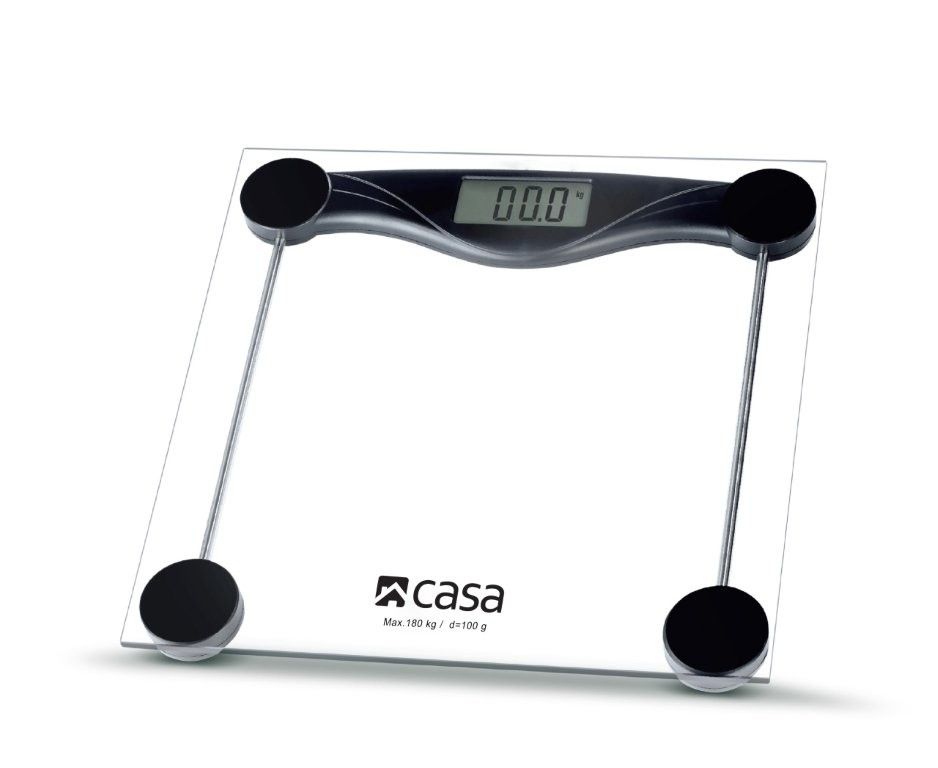 CASA DIGITAL CLEAR GLASS BATHROOM SCALE - CBSG02
