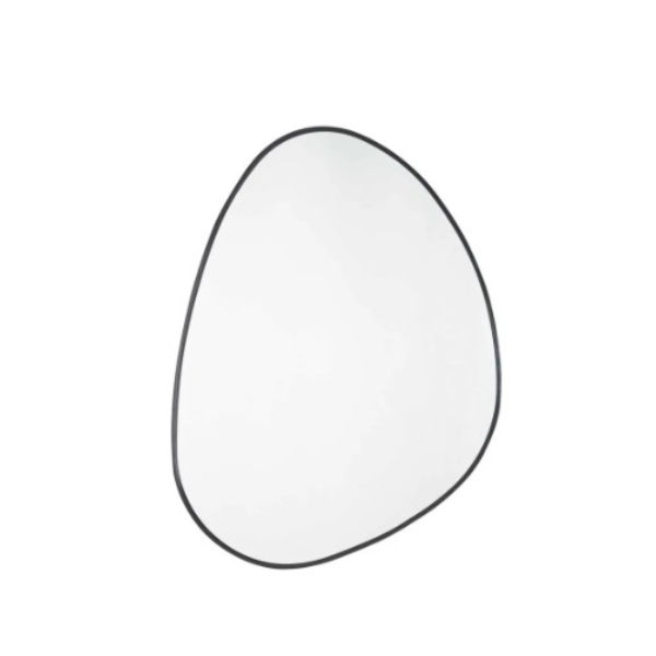black egg shape mirror - 800mm by 600mm