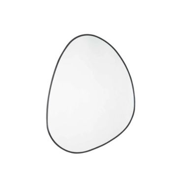 black egg shape mirror - 800mm by 600mm