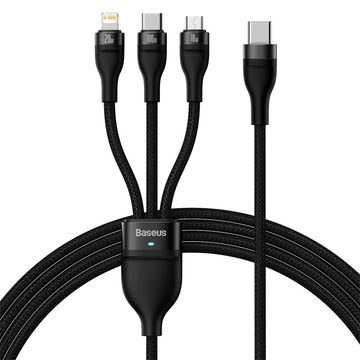 Baseus Flash Series One-for-three Fast Charging Cable Type-C to M+L+C 100W 1.5m - Black
