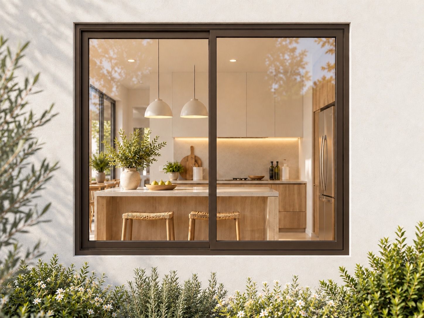 Kenzo Aluminium Sliding Window - Bronze, 1200 1200 mm, Two Sliding Panels