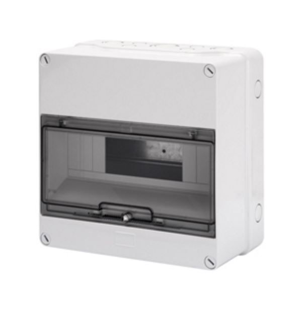 Grey Surface DB 1x12M Clear Door IP55