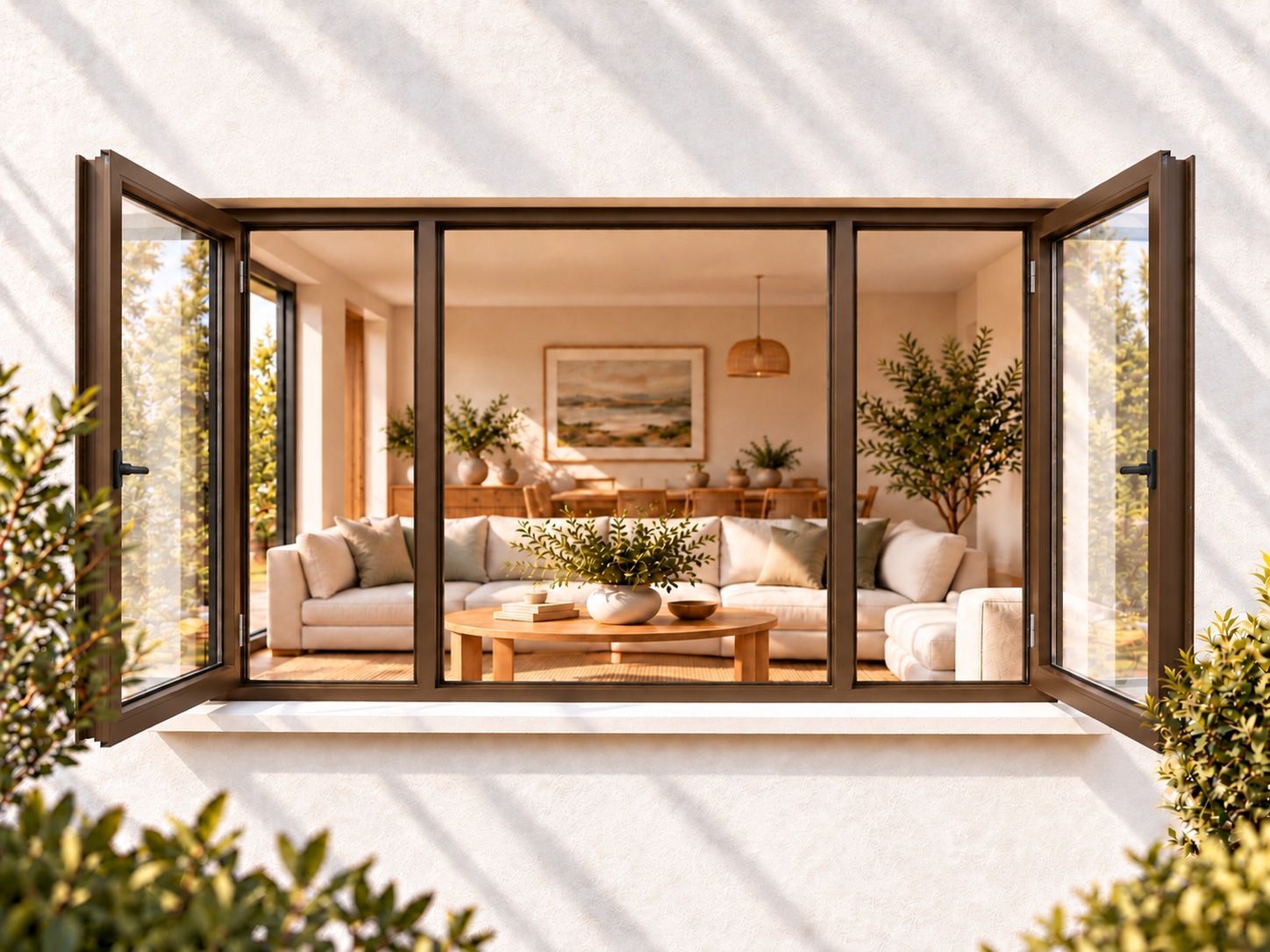 Kenzo Premium Side-Hung Aluminium Window - Bronze, 2400 1200 mm, Double Side Opener