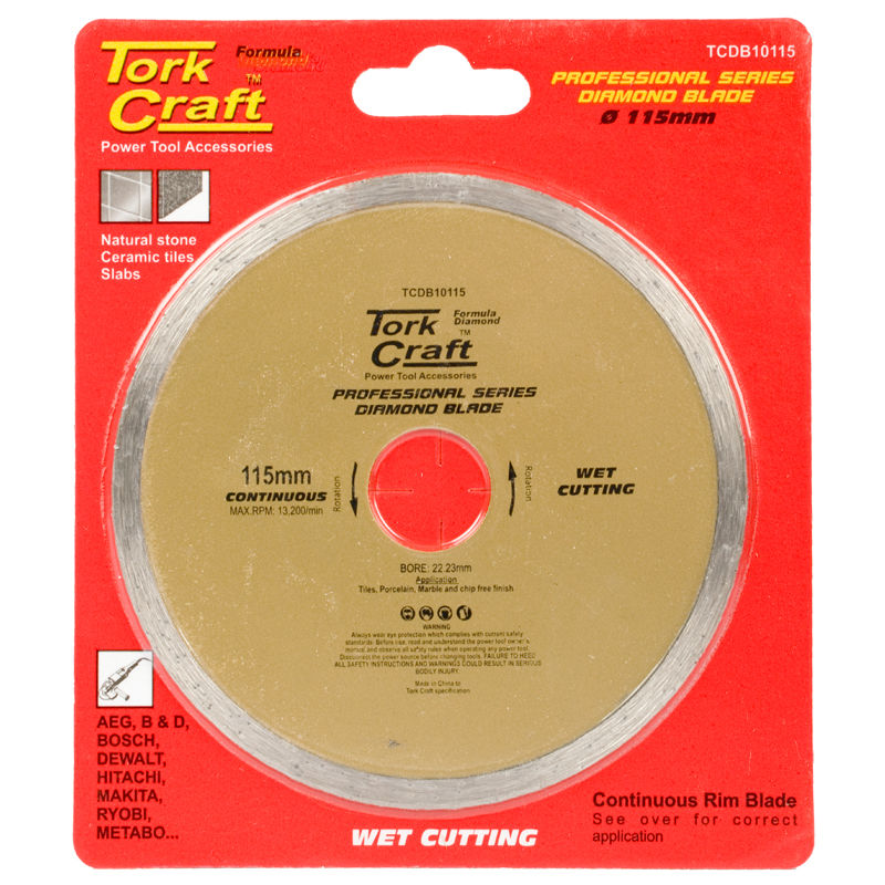 Tork Craft - Diamond Blade 115mm Cont.Rim Profesional - 5 Pack