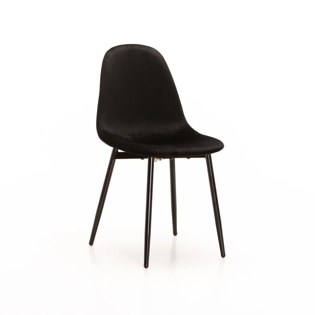 Vividitto - Sewela Velvet Dining Chair -Black