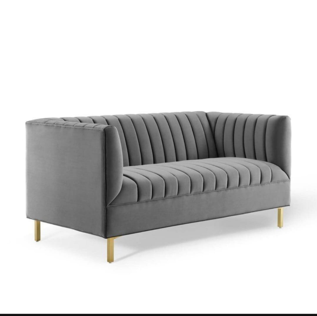 MAL LIFESTYLE GREY RIBBED VELVET