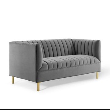 MAL LIFESTYLE GREY RIBBED VELVET