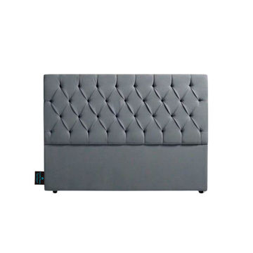 Alia Deep Buttoned Headboboard- Dark Grey - Double