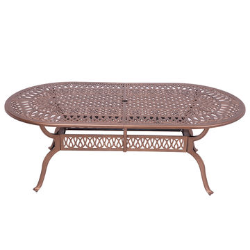 Elizabeth Aluminium Patio Table / Garden Table / Outdoor Dining Table -  214cm x 110cm Oval  - COPPER