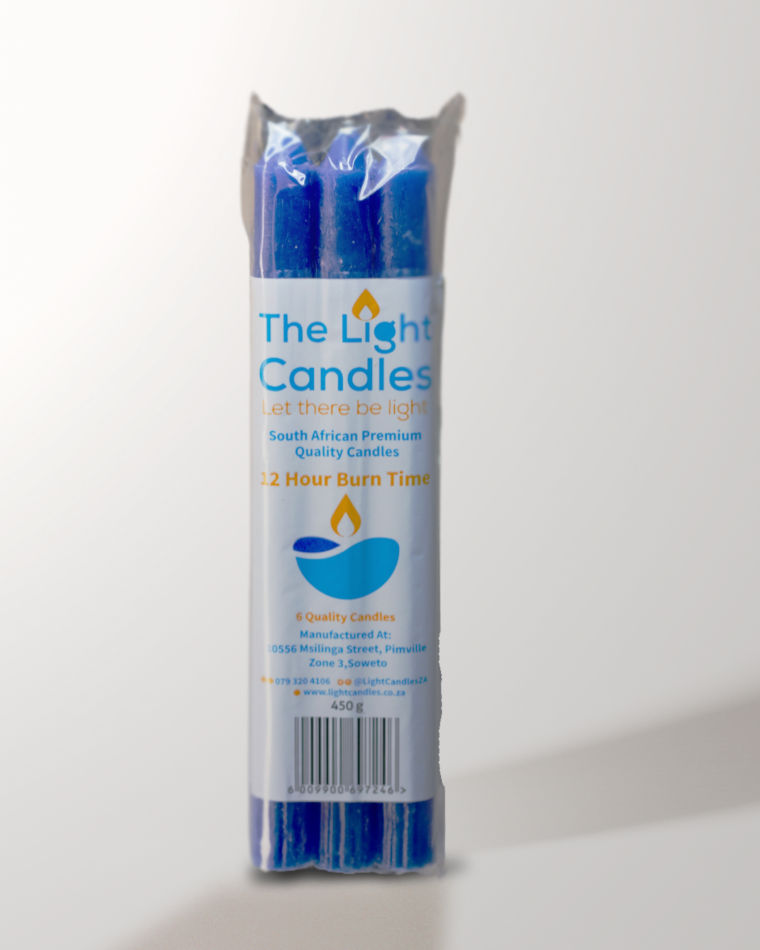 Blue Candles (Household packet of 6 candles)