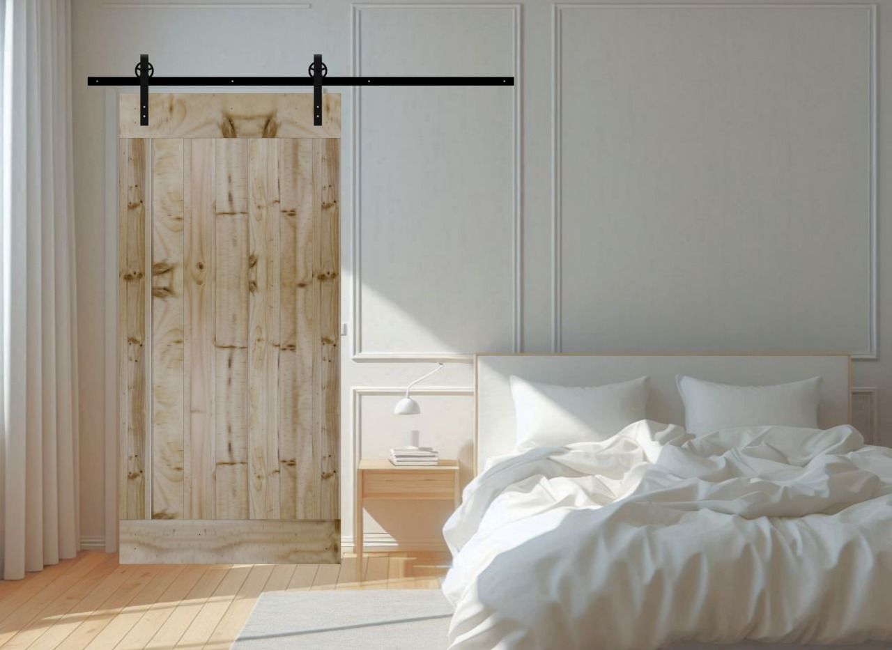 Modern Plank Barn Door with Hardware Kit