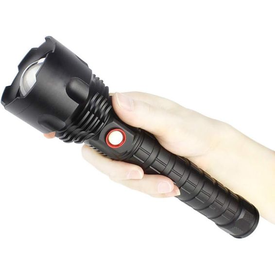 30W Rechargeable Telescopic Flashlight With Hammer And USB Port - AB-SD06