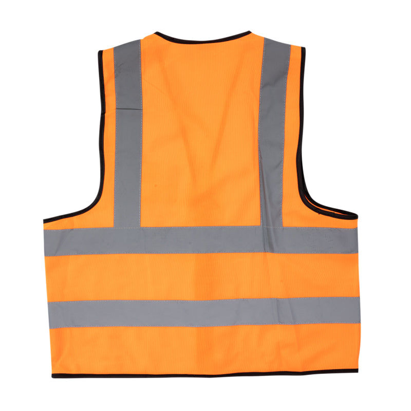 PIONEER SAFETY Vest Reflective Fluorescent Orange Zip Pocket X/Large