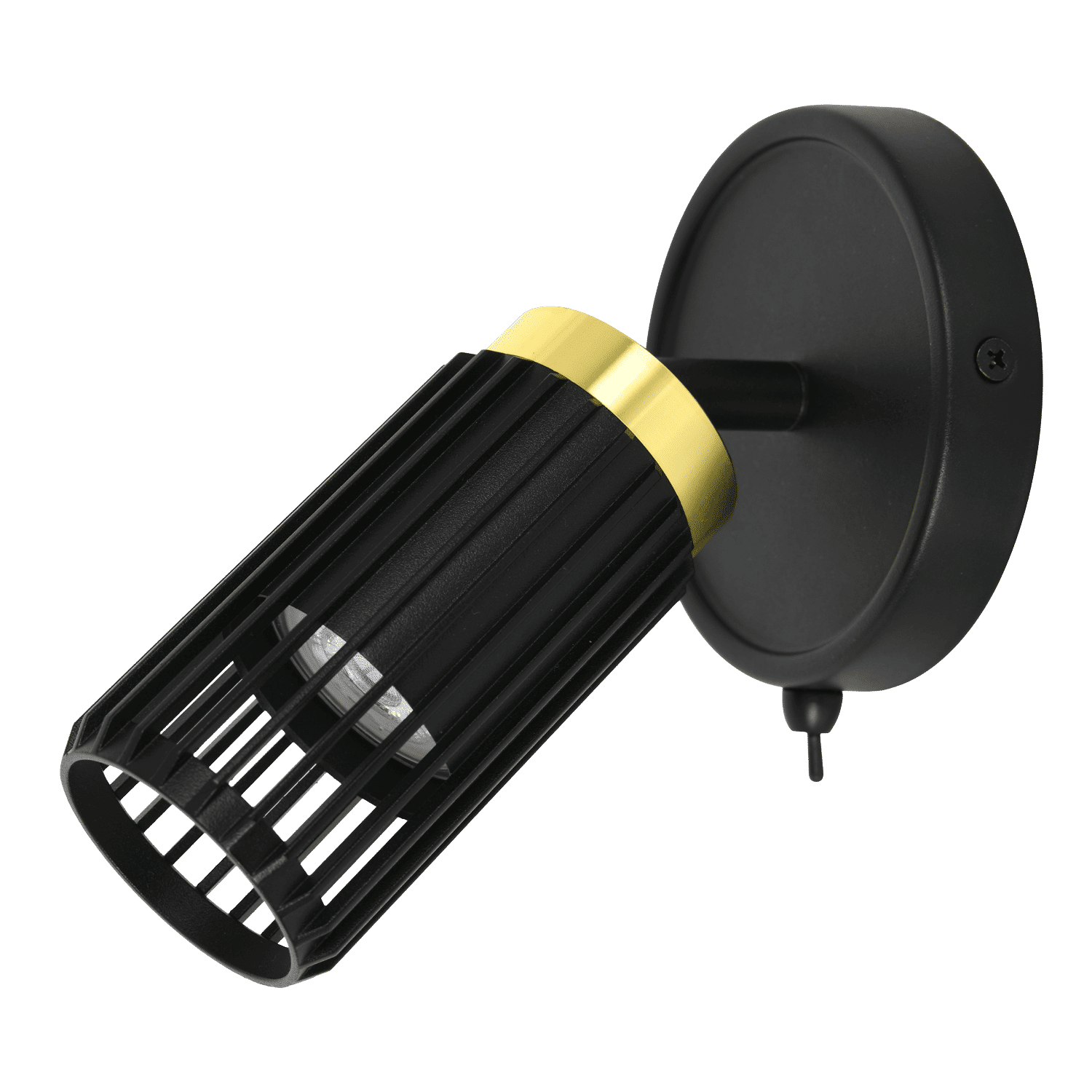 Zebbies Lighting Haven 1 Light Black and Champagne Gold Spot Light with On/Off Switch