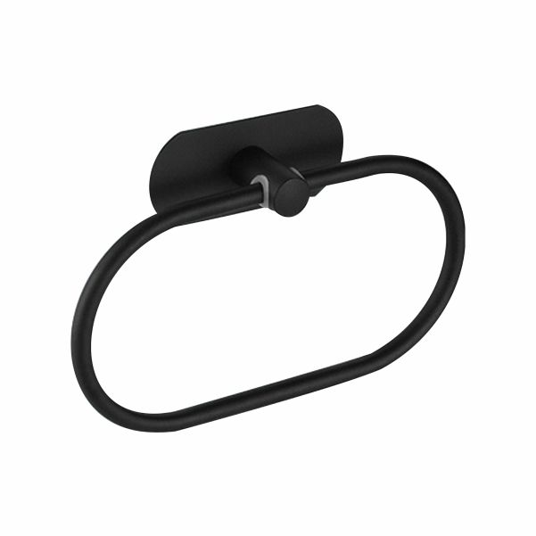 Bathroom Towel Ring, Towel Rack Wall Mount Matte Black Oval Towel