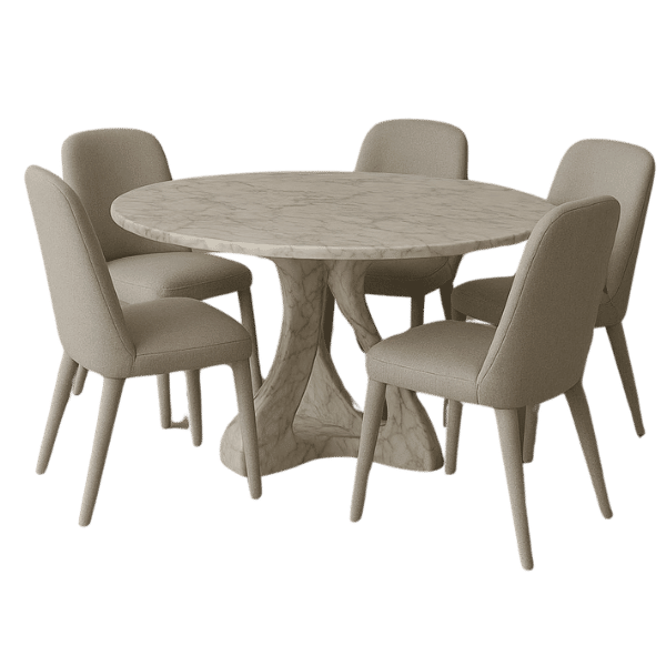 Innofurn-Round Marble Dining Table (1 piece)