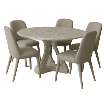 Innofurn-Round Marble Dining Table (1 piece)