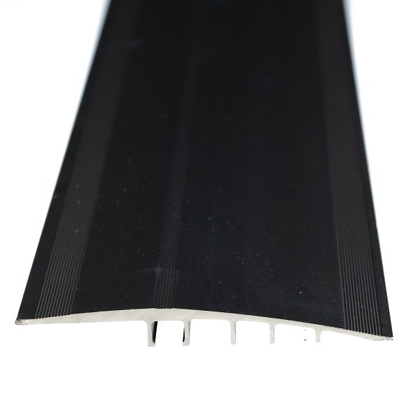 Aluminium Reducer Strip Large Black UnDrilled 2500 x 76 Aluminium Door Strip