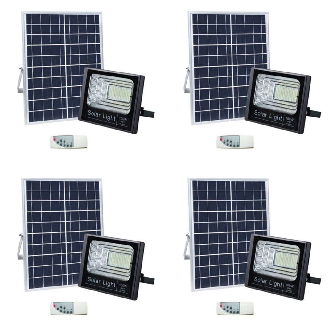 100W LED Solar Flood Light - Pack of 4