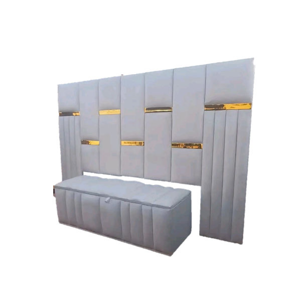 Luxury Queen Headboard with Storage Ottoman