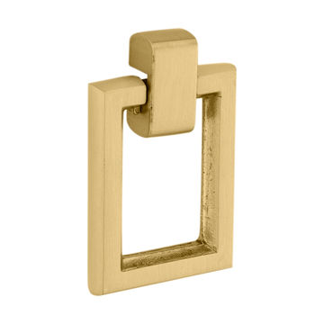 Square drop ring pull handle  - Satin Brass