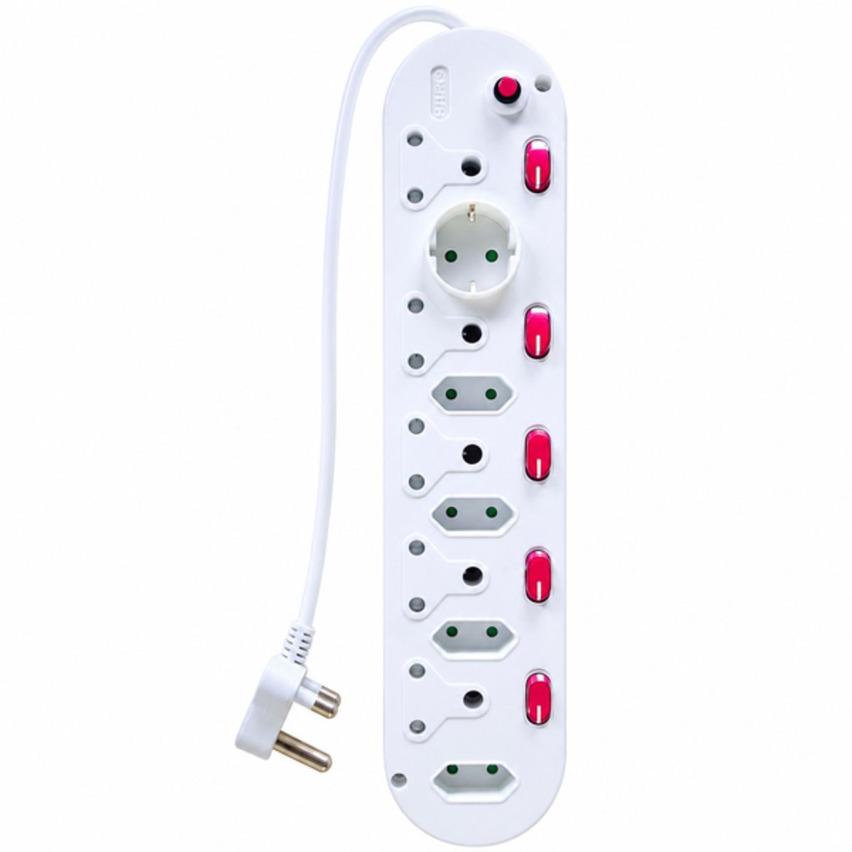 Electrosense 10 Way Multiplug with Illuminated Light Switches and Overload Protection