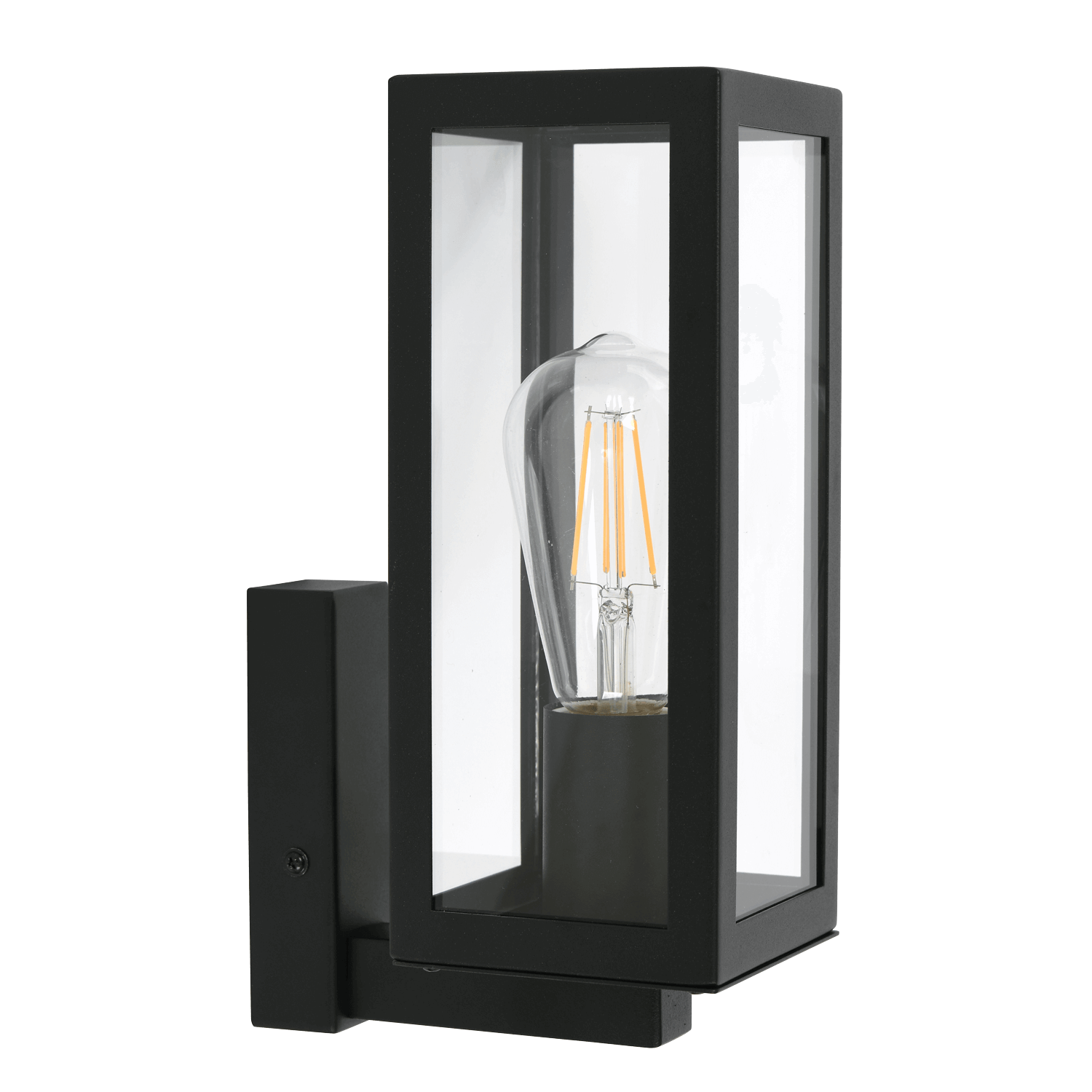 Zebbies Lighting Kendra Sand Black Outdoor Wall Light with Clear Glass