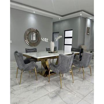 Charmy Plush Marble Dining Set