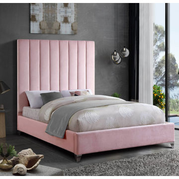 Bliss Sleigh Bed Queen -Pink