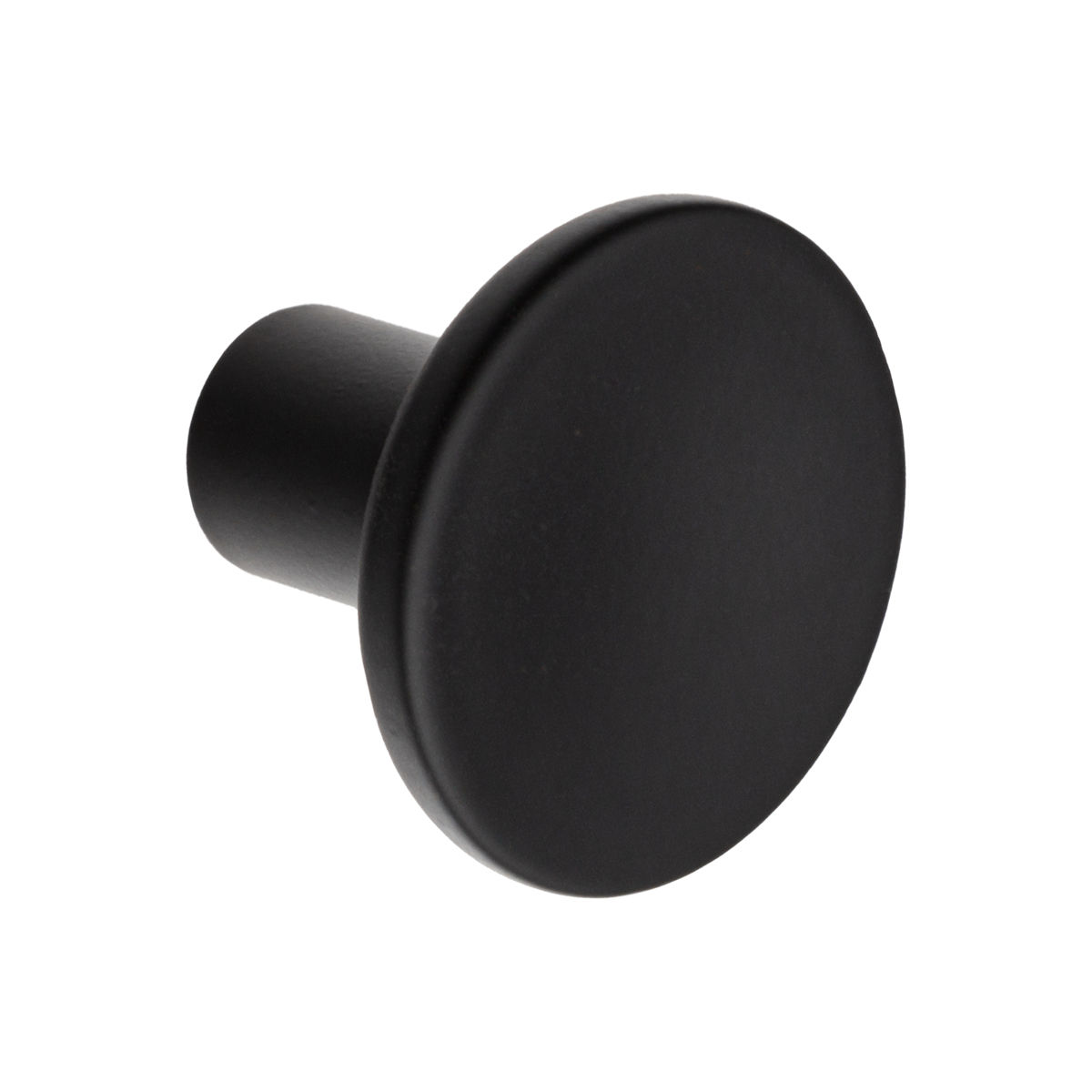 Cabinet knob zinc alloy matt black 35mm diameter