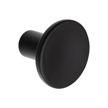 Cabinet knob zinc alloy matt black 35mm diameter