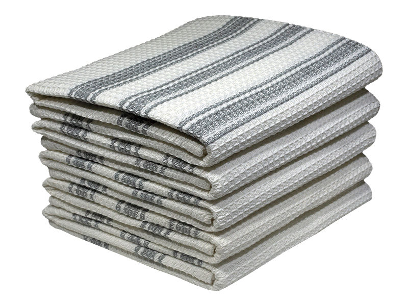 Bunty's Kitchen Towel - Design 2363 - 057x080cms - (05 Pc Pack) - Stripes - Ghost Gray