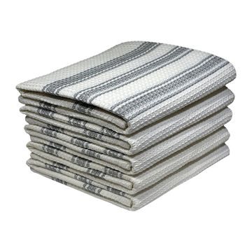 Bunty's Kitchen Towel - Design 2363 - 057x080cms - (05 Pc Pack) - Stripes - Ghost Gray