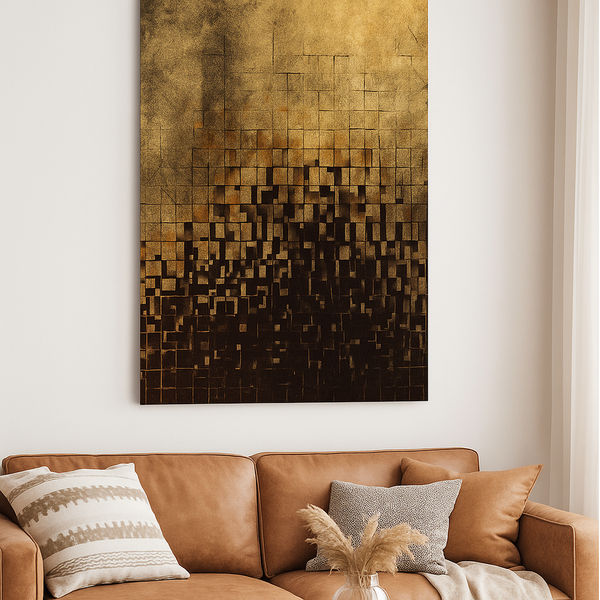 KC FURN – Golden Cubes 100x140cm Wall Art