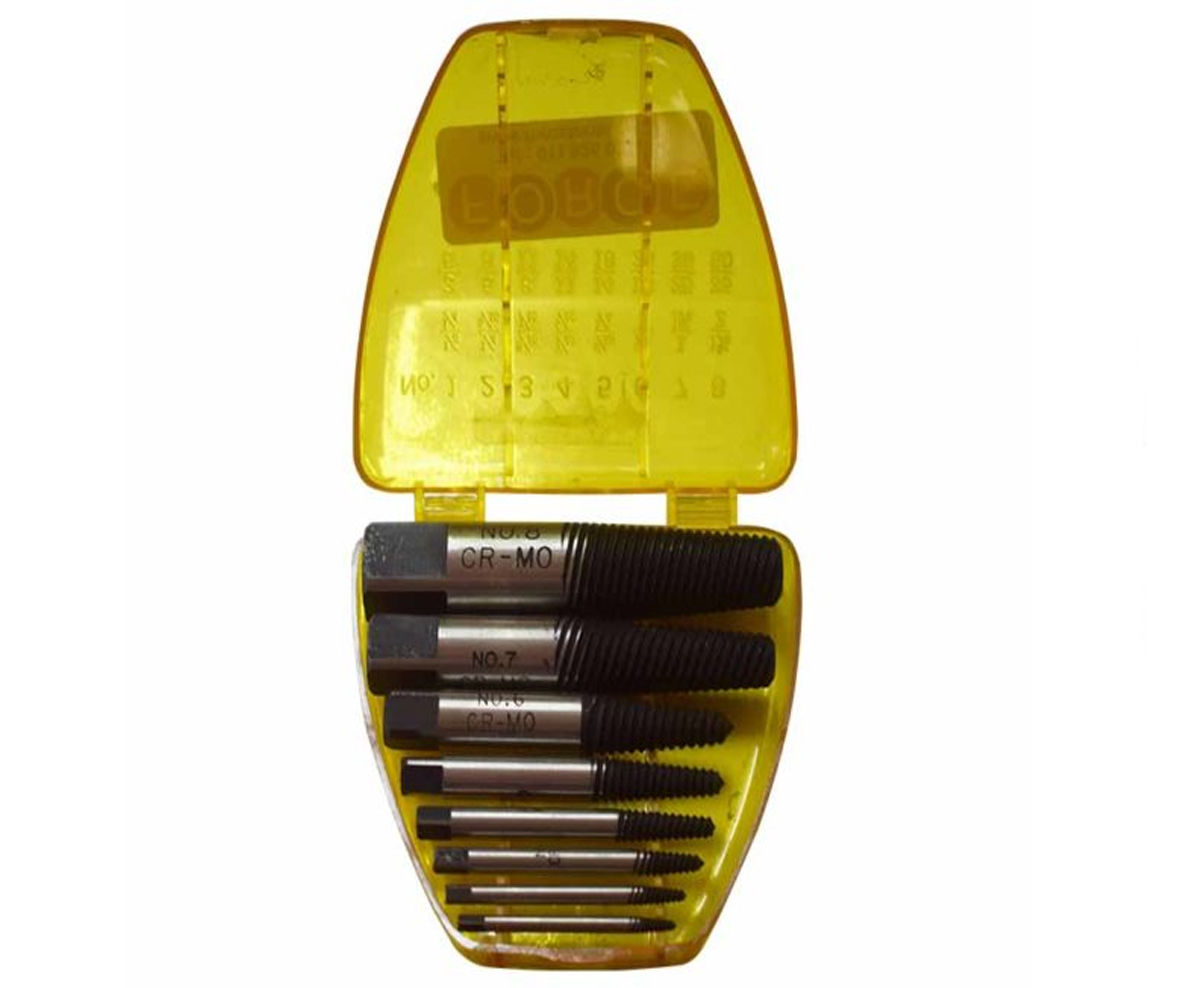 Force - 8 Piece Screw Extractor Set 1/8-1/4 To 1 3/8-2"