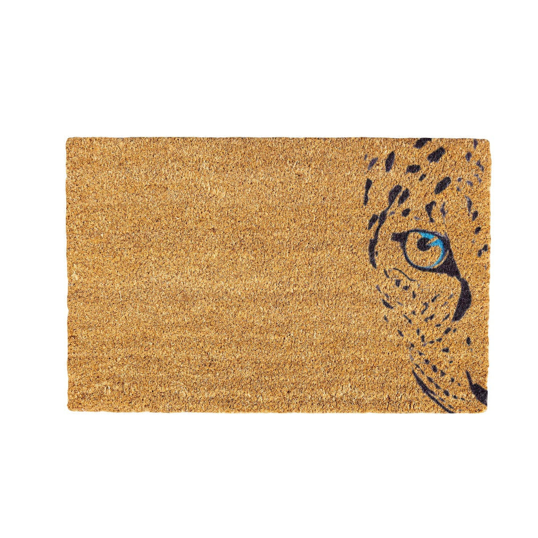 Leopard Blue Eye Coir Doormat Design 700 x 400 mm