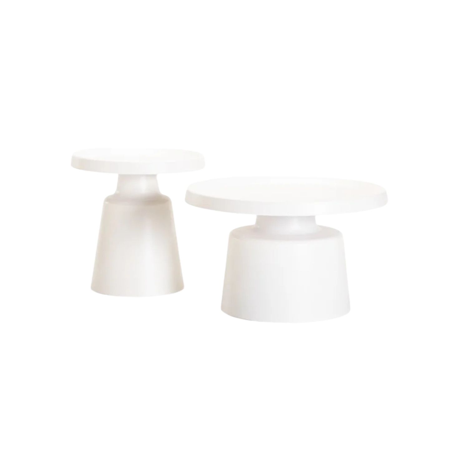 Set of 2 Modern Metal Coffee Tables 70/50cm - White